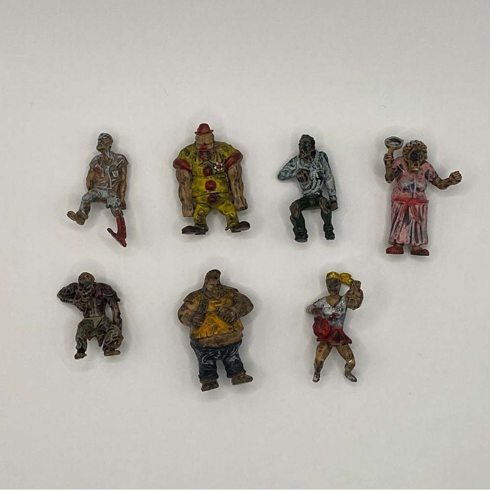 Set of 7 Miniature Zombie Figures